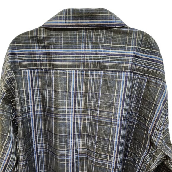 Britches Plaid Button-Up Shirt Men’s XLT Blue Gray Long Sleeve Casual Cotton - Picture 2 of 11